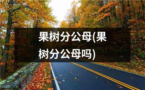 果树分公母(果树分公母吗)