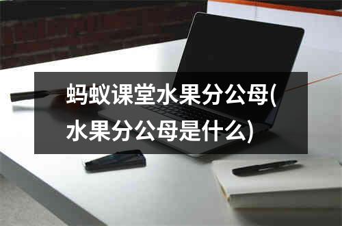 蚂蚁课堂水果分公母(水果分公母是什么)