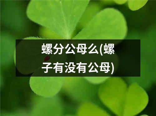 螺分公母么(螺子有没有公母)