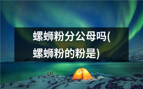 螺蛳粉分公母吗(螺蛳粉的粉是)