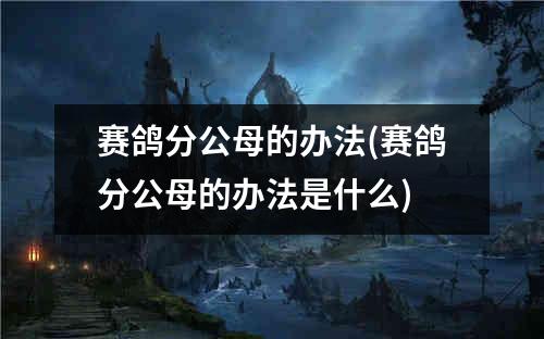 赛鸽分公母的办法(赛鸽分公母的办法是什么)