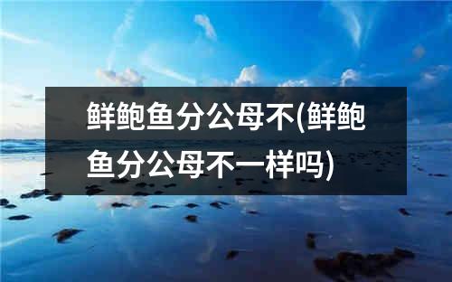 鲜鲍鱼分公母不(鲜鲍鱼分公母不一样吗)