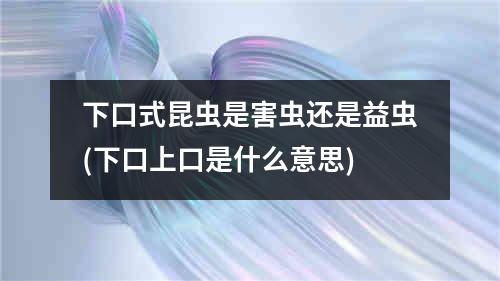 下口式昆虫是害虫还是益虫(下口上口是什么意思)