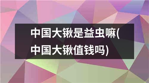 中国大锹是益虫嘛(中国大锹值钱吗)