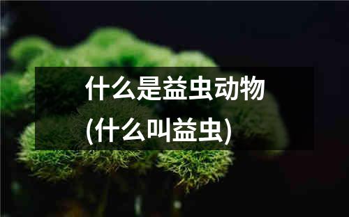 什么是益虫动物(什么叫益虫)