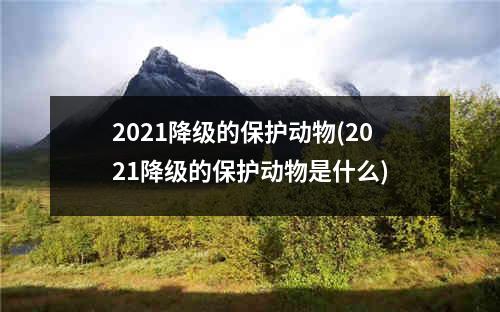 2021降级的保护动物(2021降级的保护动物是什么)