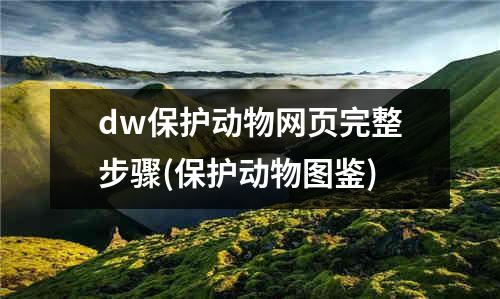 dw保护动物网页完整步骤(保护动物图鉴)