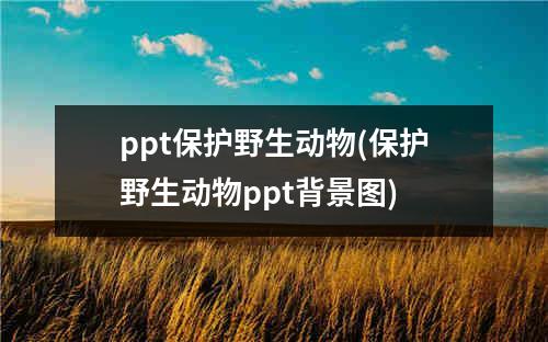 ppt保护野生动物(保护野生动物ppt背景图)