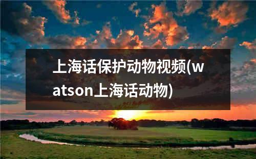 上海话保护动物视频(watson上海话动物)