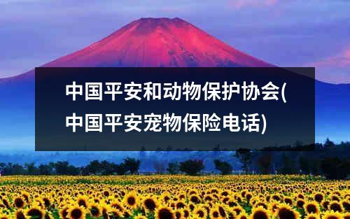 中国平安和动物保护协会(中国平安宠物保险电话)