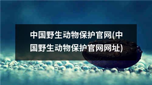 中国野生动物保护官网(中国野生动物保护官网网址)