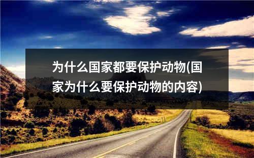 为什么国家都要保护动物(国家为什么要保护动物的内容)