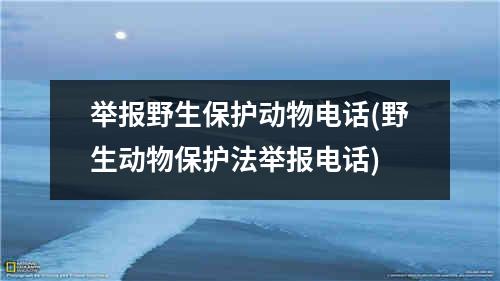 举报野生保护动物电话(野生动物保护法举报电话)