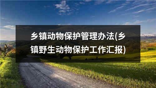 乡镇动物保护管理办法(乡镇野生动物保护工作汇报)