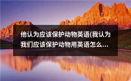 他认为应该保护动物英语(我认为我们应该保护动物用英语怎么说)