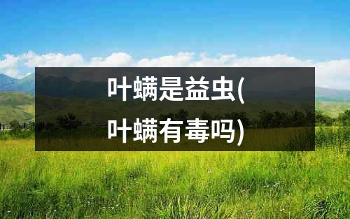 叶螨是益虫(叶螨有毒吗)