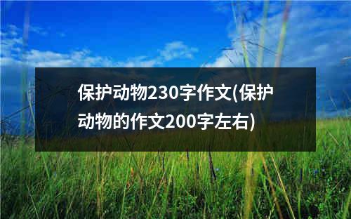 保护动物230字作文(保护动物的作文200字左右)