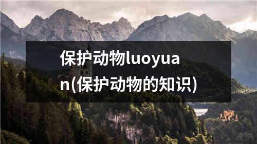 保护动物luoyuan(保护动物的知识)