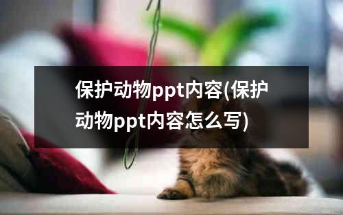 保护动物ppt内容(保护动物ppt内容怎么写)