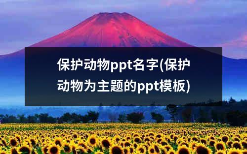 保护动物ppt名字(保护动物为主题的ppt模板)