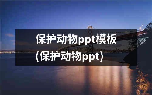 保护动物ppt模板(保护动物ppt)