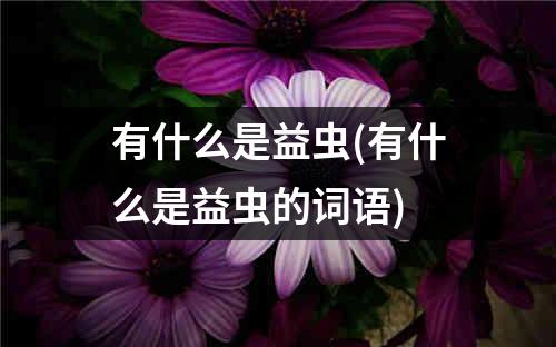 有什么是益虫(有什么是益虫的词语)