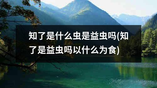 知了是什么虫是益虫吗(知了是益虫吗以什么为食)