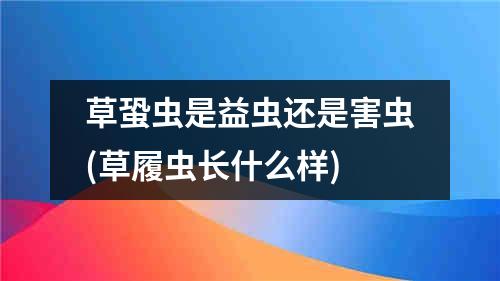 草蛩虫是益虫还是害虫(草履虫长什么样)