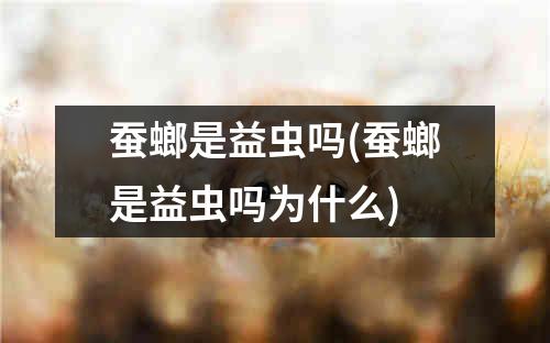 蚕螂是益虫吗(蚕螂是益虫吗为什么)