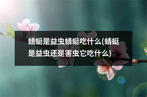 蜻蜓是益虫蜻蜓吃什么(蜻蜓是益虫还是害虫它吃什么)