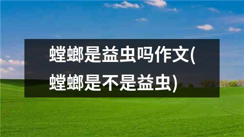 螳螂是益虫吗作文(螳螂是不是益虫)