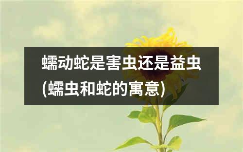 蠕动蛇是害虫还是益虫(蠕虫和蛇的寓意)